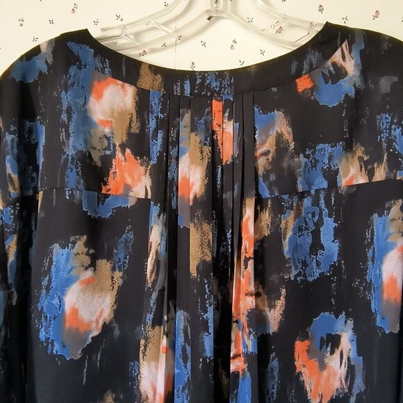 NYDJ Blouse Womens Size 2X Multicolor Artsy Abstract Career Office Geometric - Picture 10 of 16